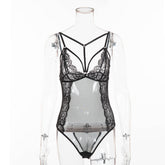 Sexy lingerie lace stitching perspective sexy bodysuit