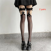 Women's Lace Garter Bow Stockings