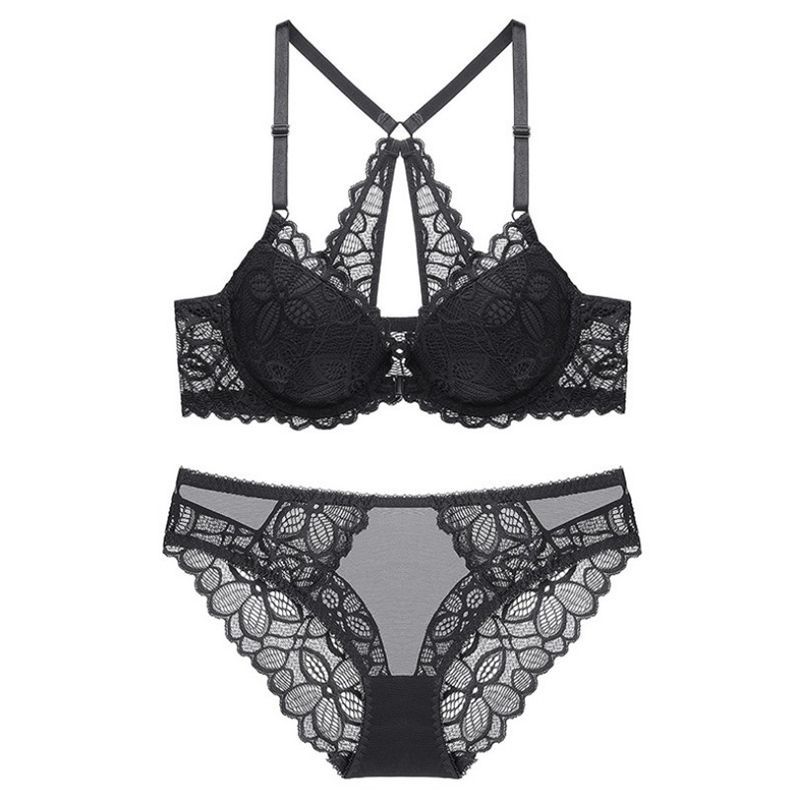 Lace back bra suit