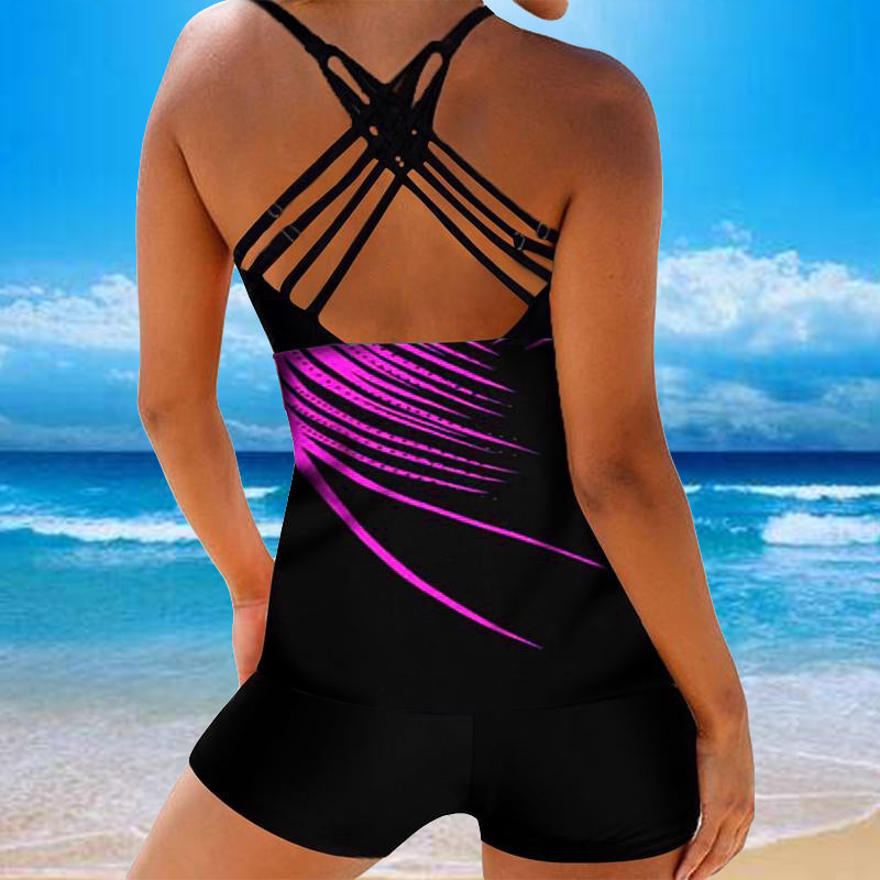 Fashion Sexy Ladies Boxer Backless Swimwear
