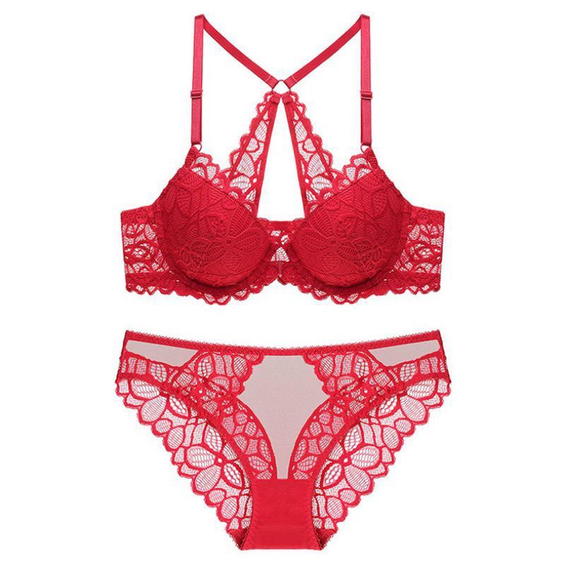 Lace back bra suit