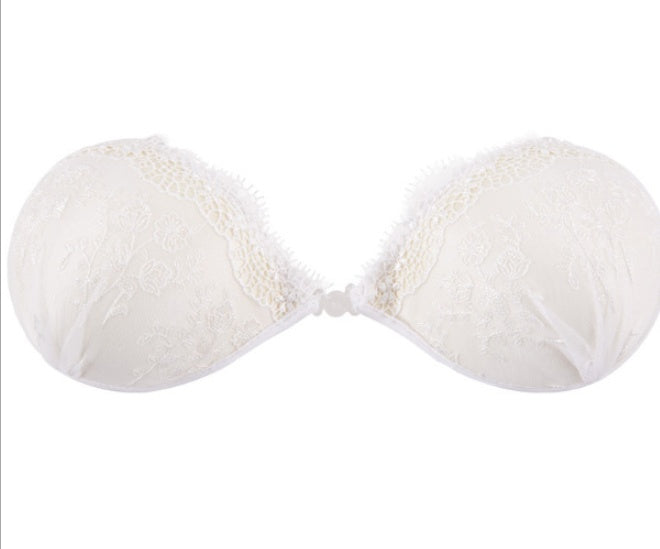 Lace invisible bra gathered breathable invisible bra silicone chest underwear wholesale