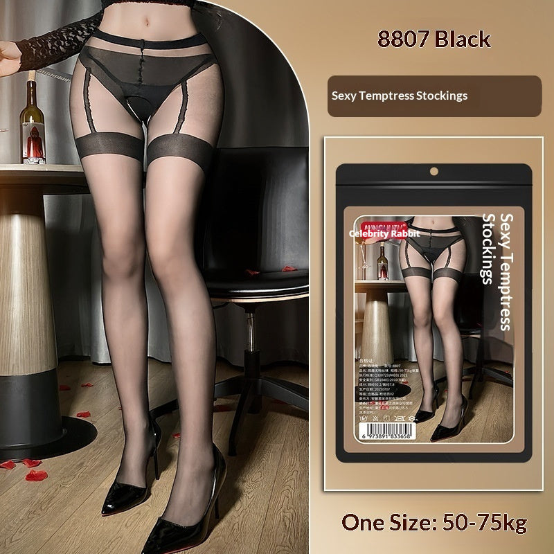 Womens Lace Seduction Bodysuit With Stockings