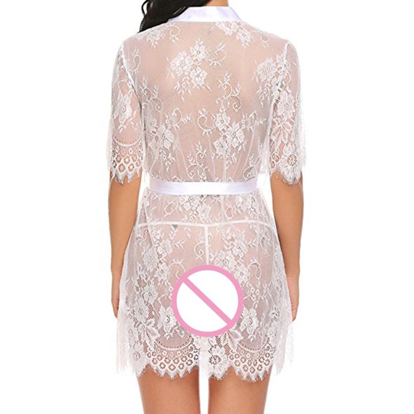 Lace deep V-neck home pajamas