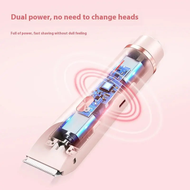 2 In 1 Hair Remover Women's Double Head Shaver Private Pubic Hair Trimmer Electric Razor Wet Dry Electric Body Hair Zayn
