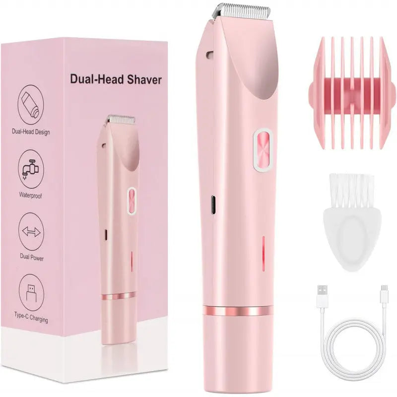 2 In 1 Hair Remover Women's Double Head Shaver Private Pubic Hair Trimmer Electric Razor Wet Dry Electric Body Hair Zayn