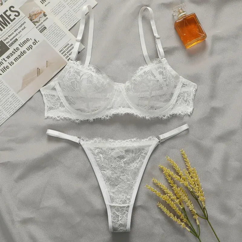 Women's White Lace Lingerie Set Zayn