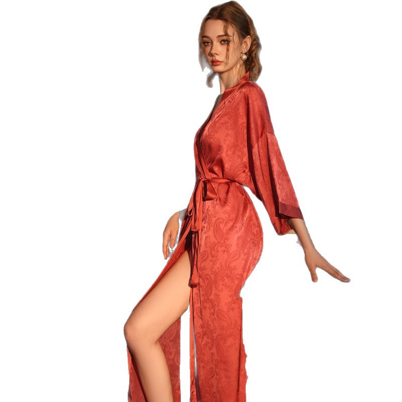 Summer High-grade Satin Jacquard Night Skirt Women