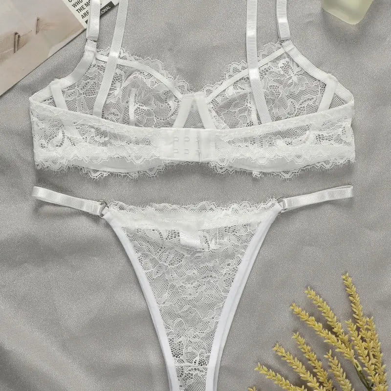 Women's White Lace Lingerie Set Zayn