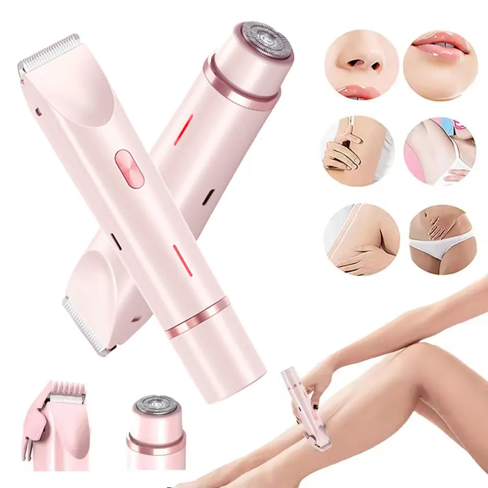 2 In 1 Hair Remover Women's Double Head Shaver Private Pubic Hair Trimmer Electric Razor Wet Dry Electric Body Hair Zayn
