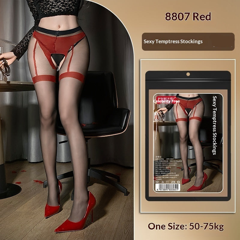Womens Lace Seduction Bodysuit With Stockings