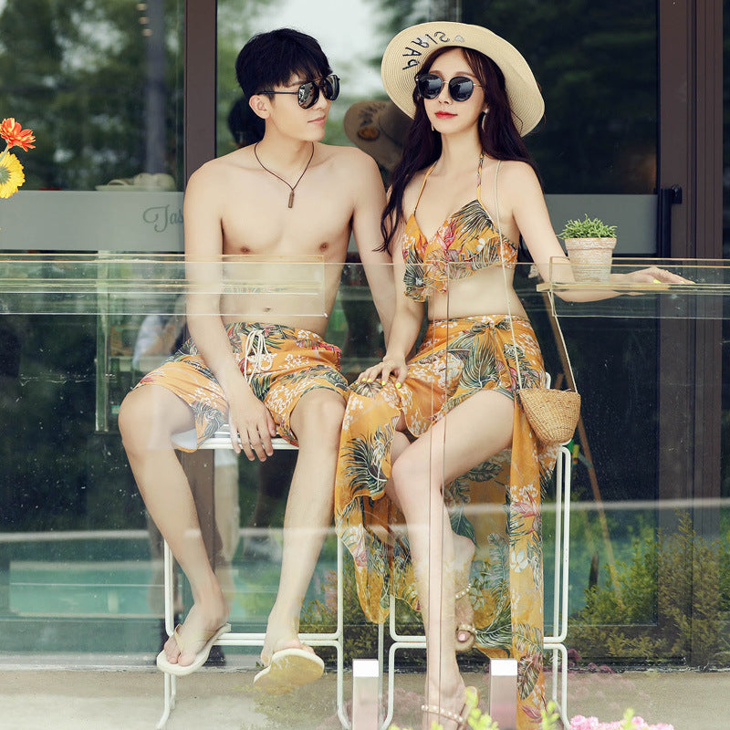Fashion Sweet Couple Water Park Swimsuit