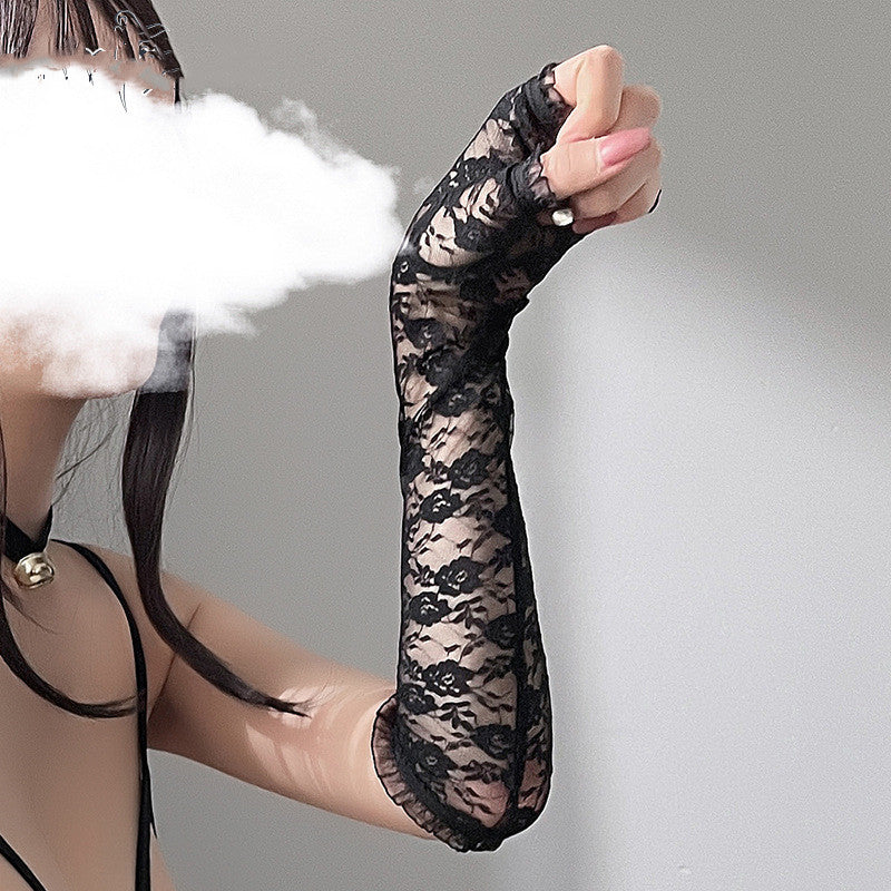 Women Sexy See Through Lace Gloves